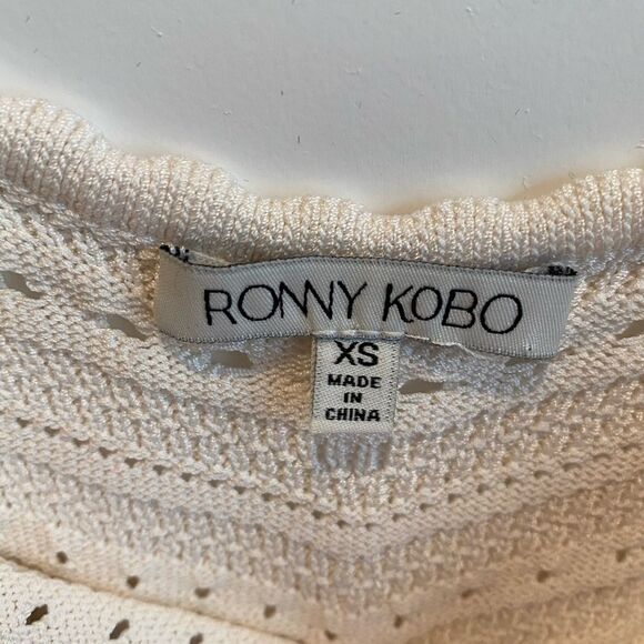 Ronny Kobo Designer White Boho Festival Crochet Fringed Dress NWOT XS - Picture 2 of 4